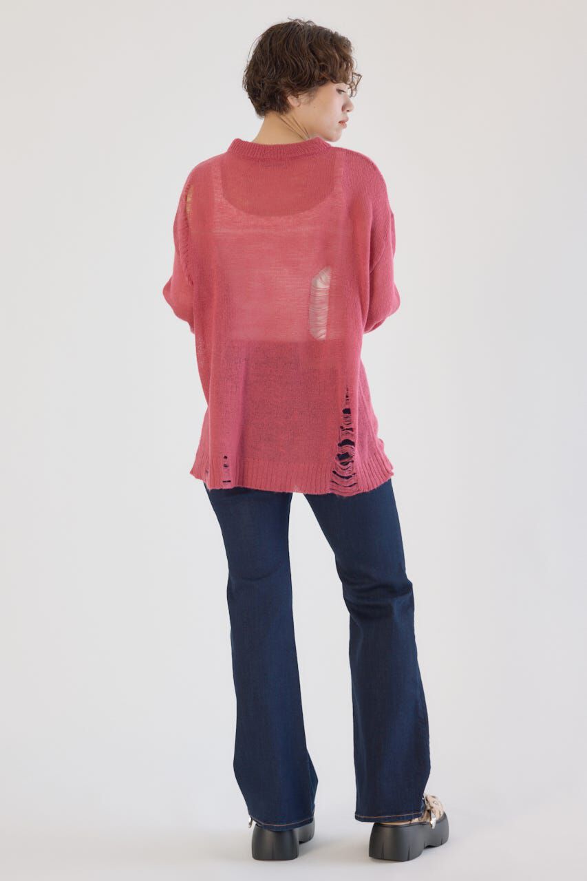 RODEO CROWNS「メッセージダメージニットトップス」|ニット・セーター|