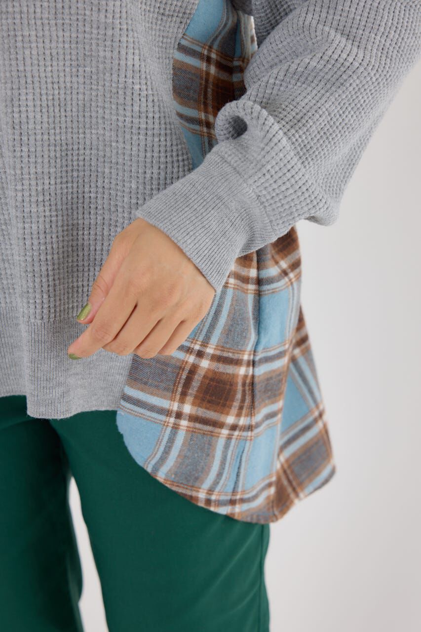 RODEO CROWNS「チェックドッキングトップス」|ニット・セーター|