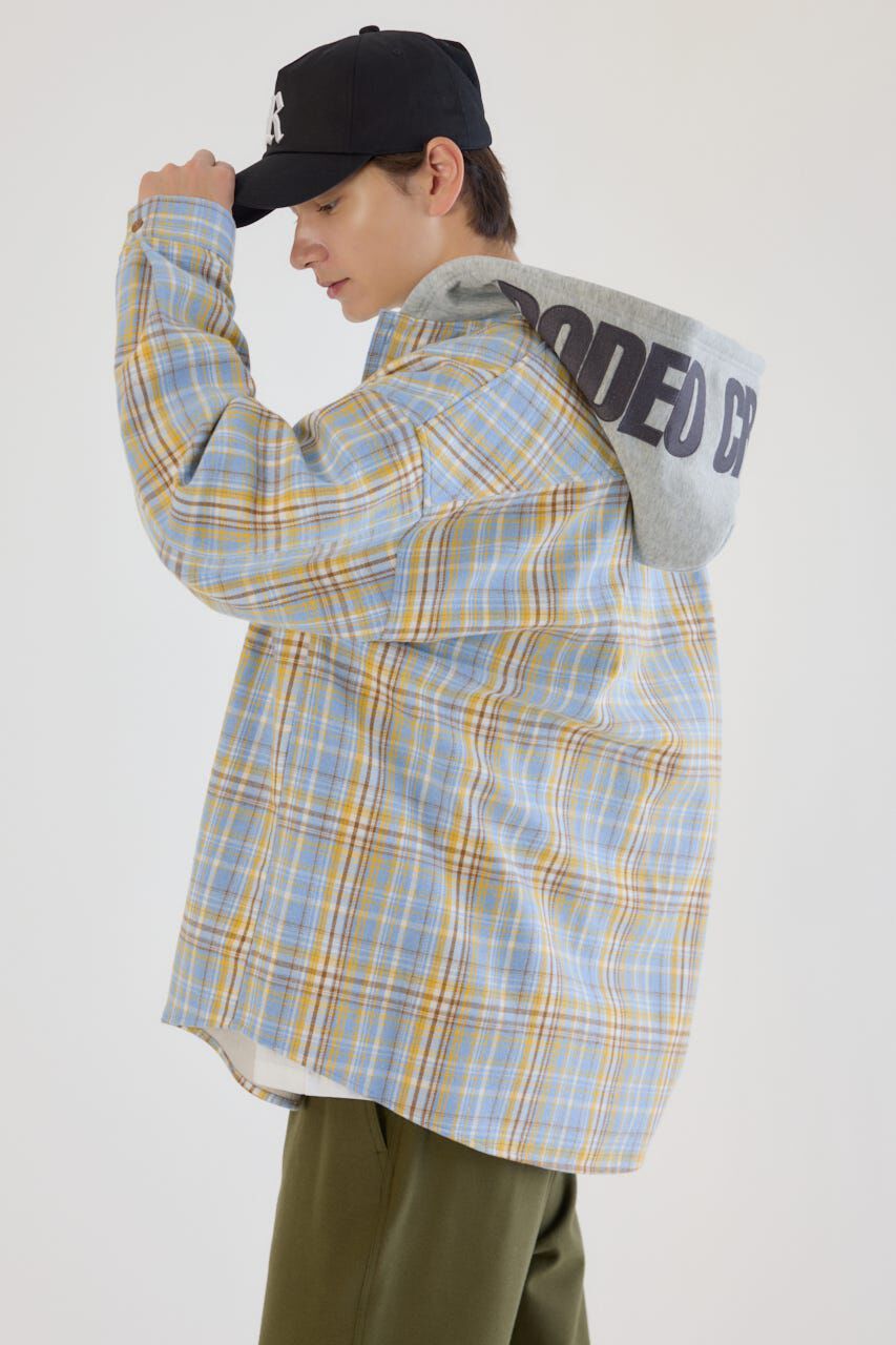 RODEO CROWNS「ボンディングフーデッドチェックシャツ」|シャツ・ブラウス|