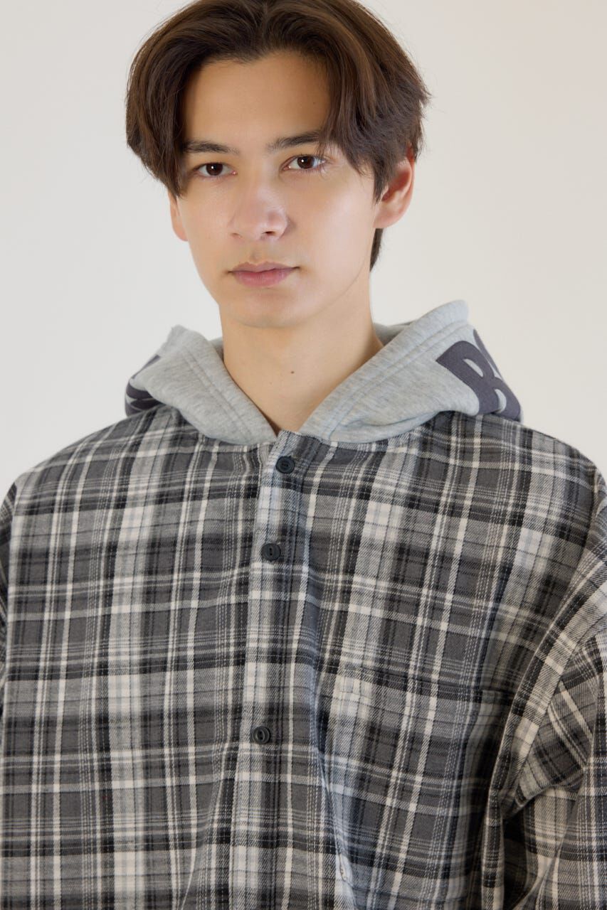 RODEO CROWNS「ボンディングフーデッドチェックシャツ」|シャツ・ブラウス|