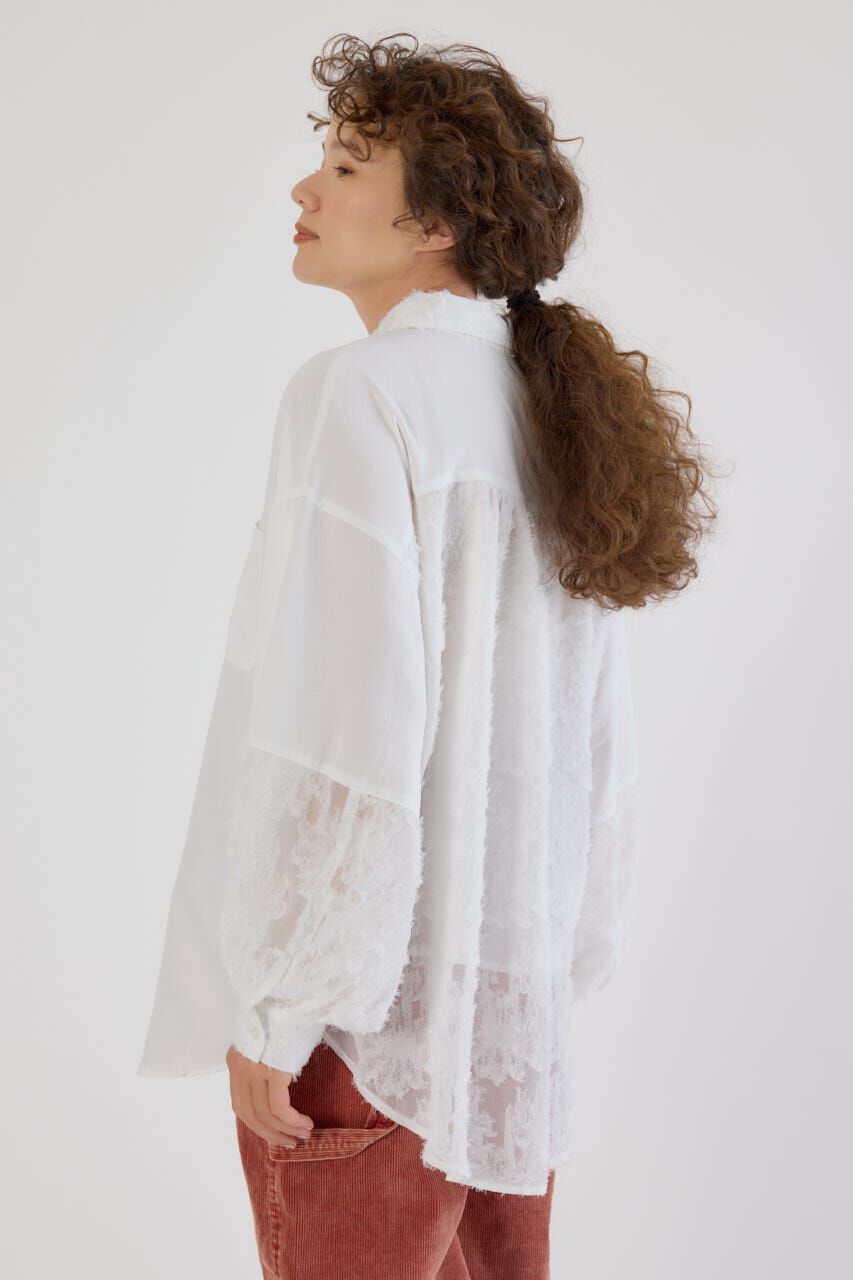 RODEO CROWNS「フリンジジャガード切替シャツ」|シャツ・ブラウス|