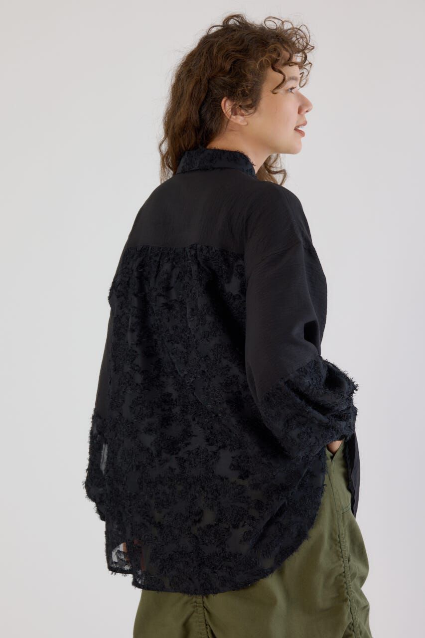 RODEO CROWNS「フリンジジャガード切替シャツ」|シャツ・ブラウス|