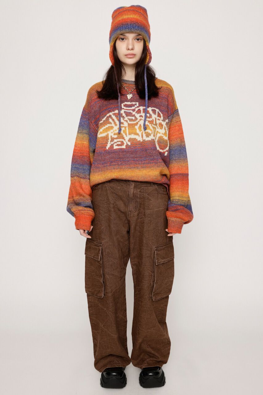 SLY「CRACK WASH LW DENIM PT-E」|デニム|BRN