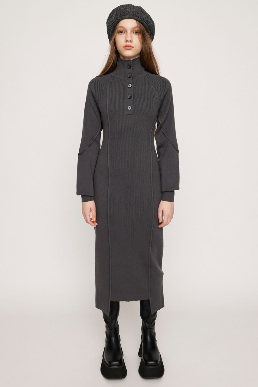 SLY「ASYMMETRY HEM RIB ロングワンピース」|ワンピース|GRY