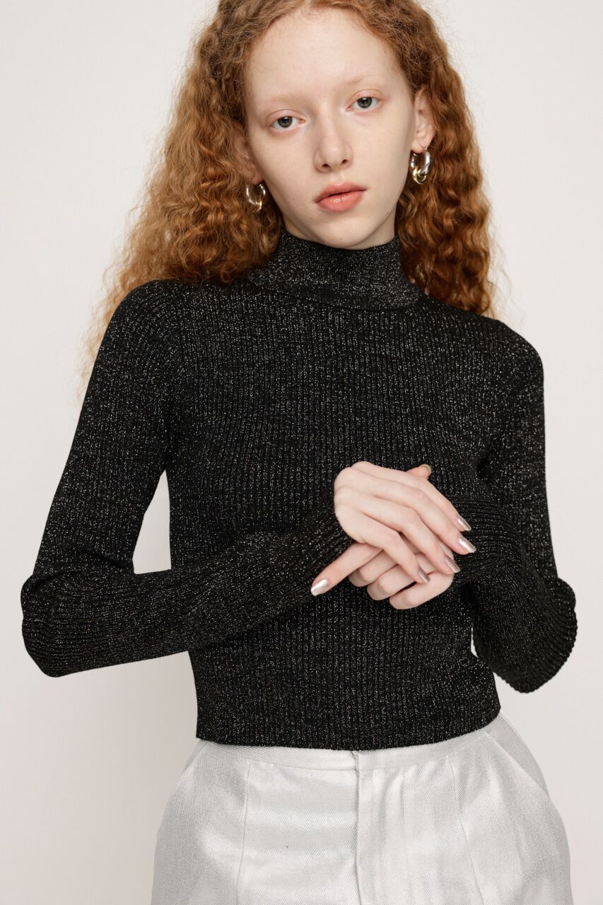 SLY「SHINY CROPPED KNIT トップス」|ニット・セーター|