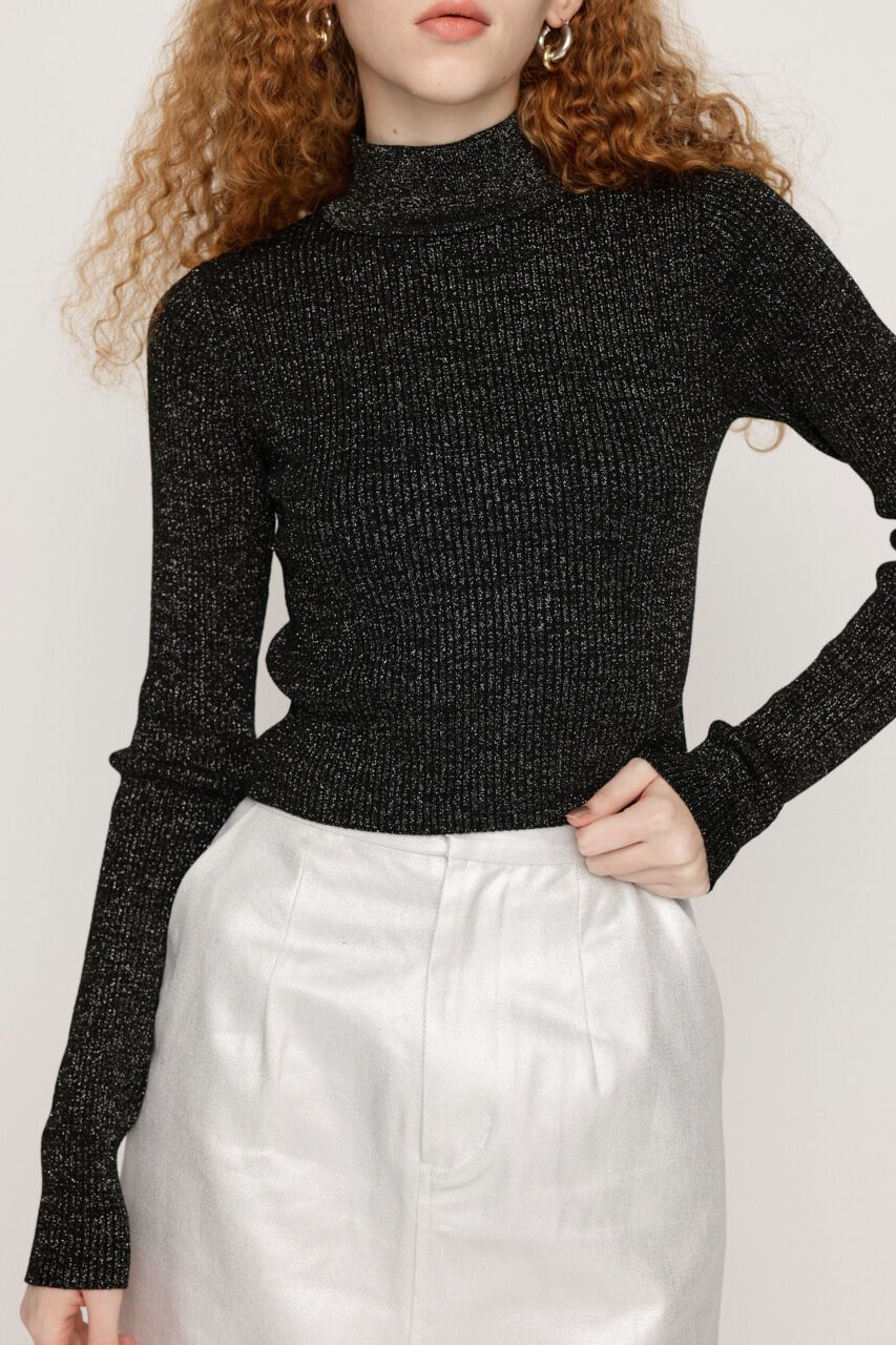 SLY「SHINY CROPPED KNIT トップス」|ニット・セーター|