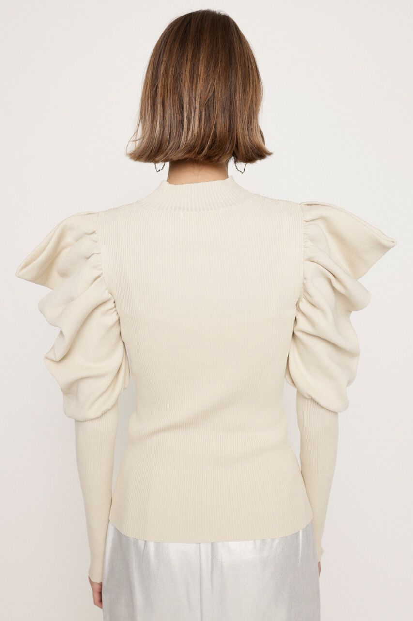 SLY「PUFF SLEEVE RIB トップス」|ニット・セーター|