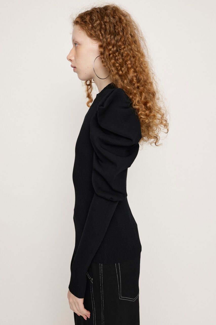 SLY「PUFF SLEEVE RIB トップス」|ニット・セーター|