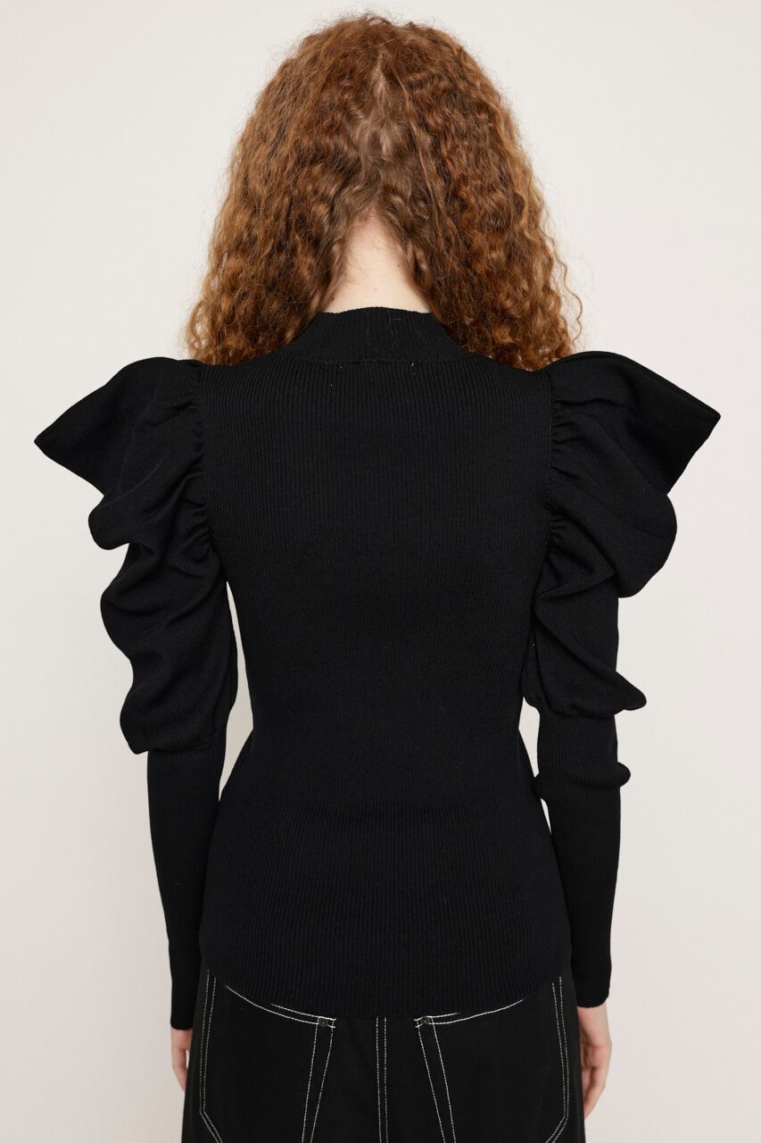 SLY「PUFF SLEEVE RIB トップス」|ニット・セーター|