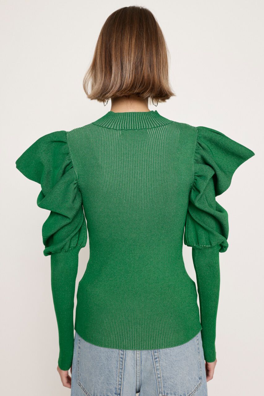 SLY「PUFF SLEEVE RIB トップス」|ニット・セーター|