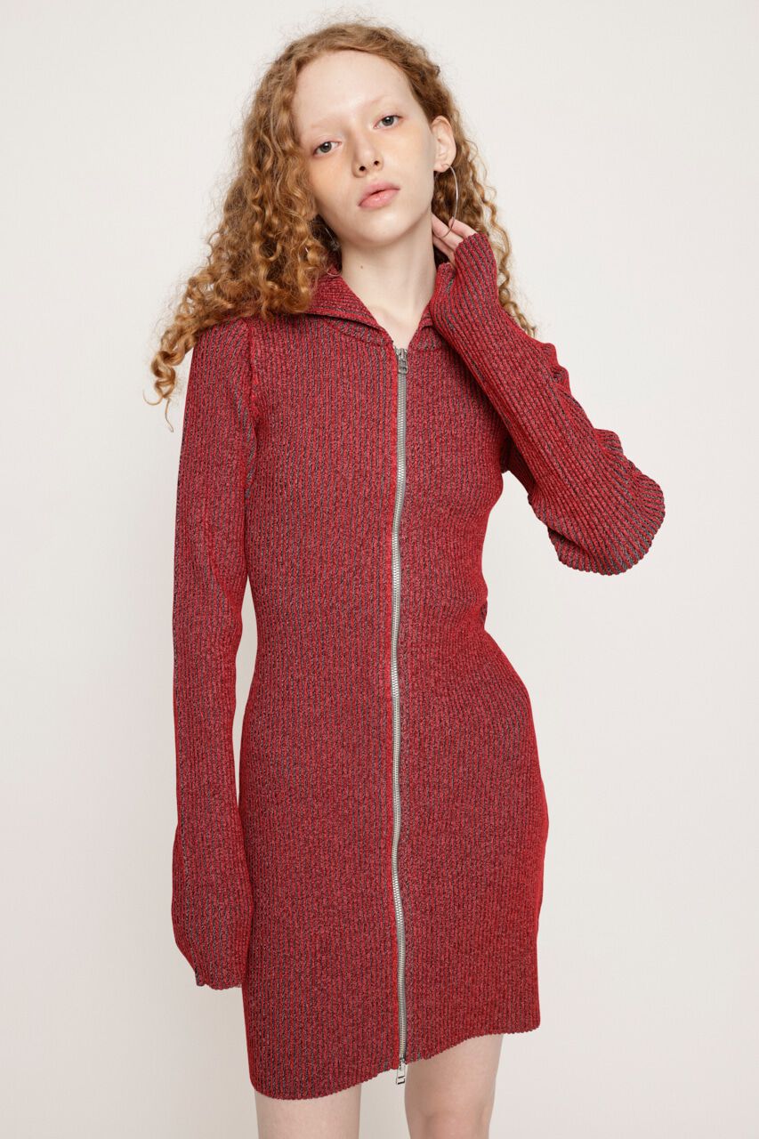SLY「FRONT ZIP BI COLOR ショートワンピース」|ワンピース|