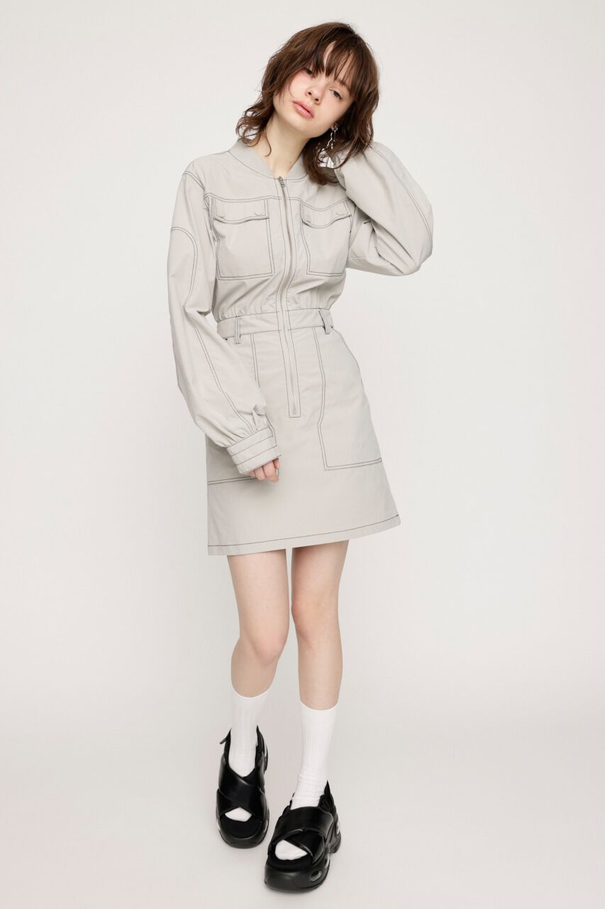 SLY「FRONT ZIP STITCH ショートワンピース」|ワンピース|