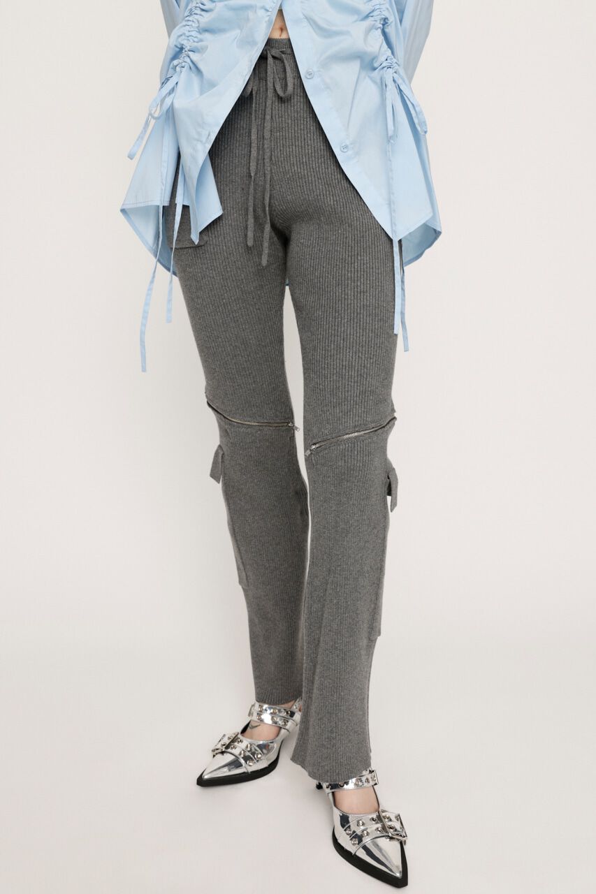 SLY「KNEE ZIP KNIT FLARE パンツ」|その他|T.GRY