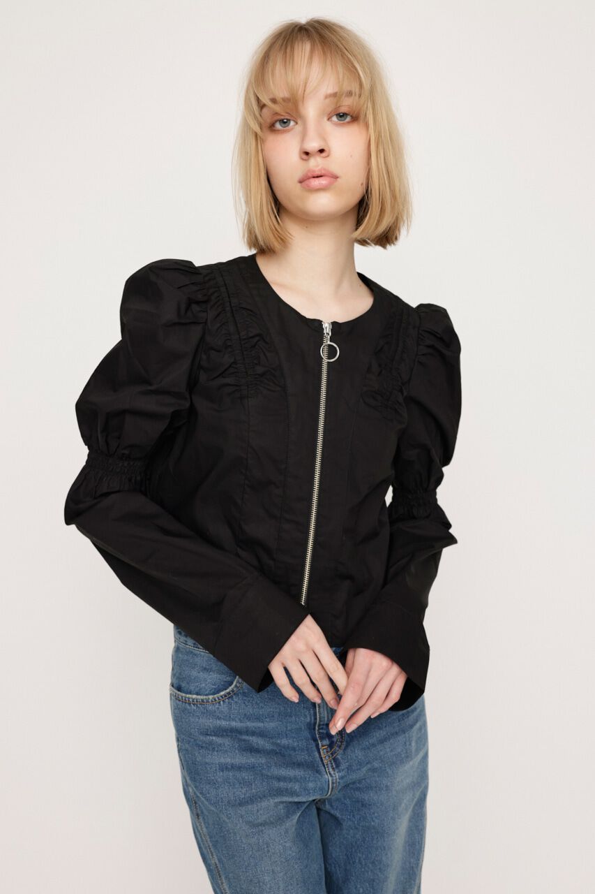 SLY「FRONT ZIP SHIRRING ブラウス」|シャツ・ブラウス|