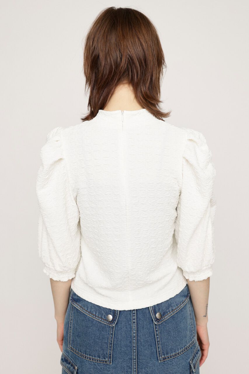 SLY「PUFF SLEEVE GATHER CUT トップス」|Tシャツ・カットソー|