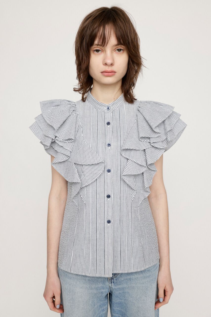 SLY「2WAY SEERSUCKER FRILL ブラウス」|シャツ・ブラウス|