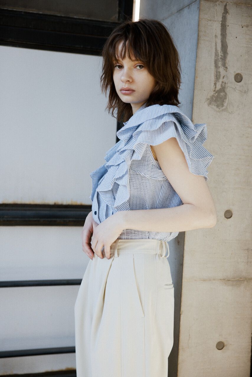 SLY「2WAY SEERSUCKER FRILL ブラウス」|シャツ・ブラウス|