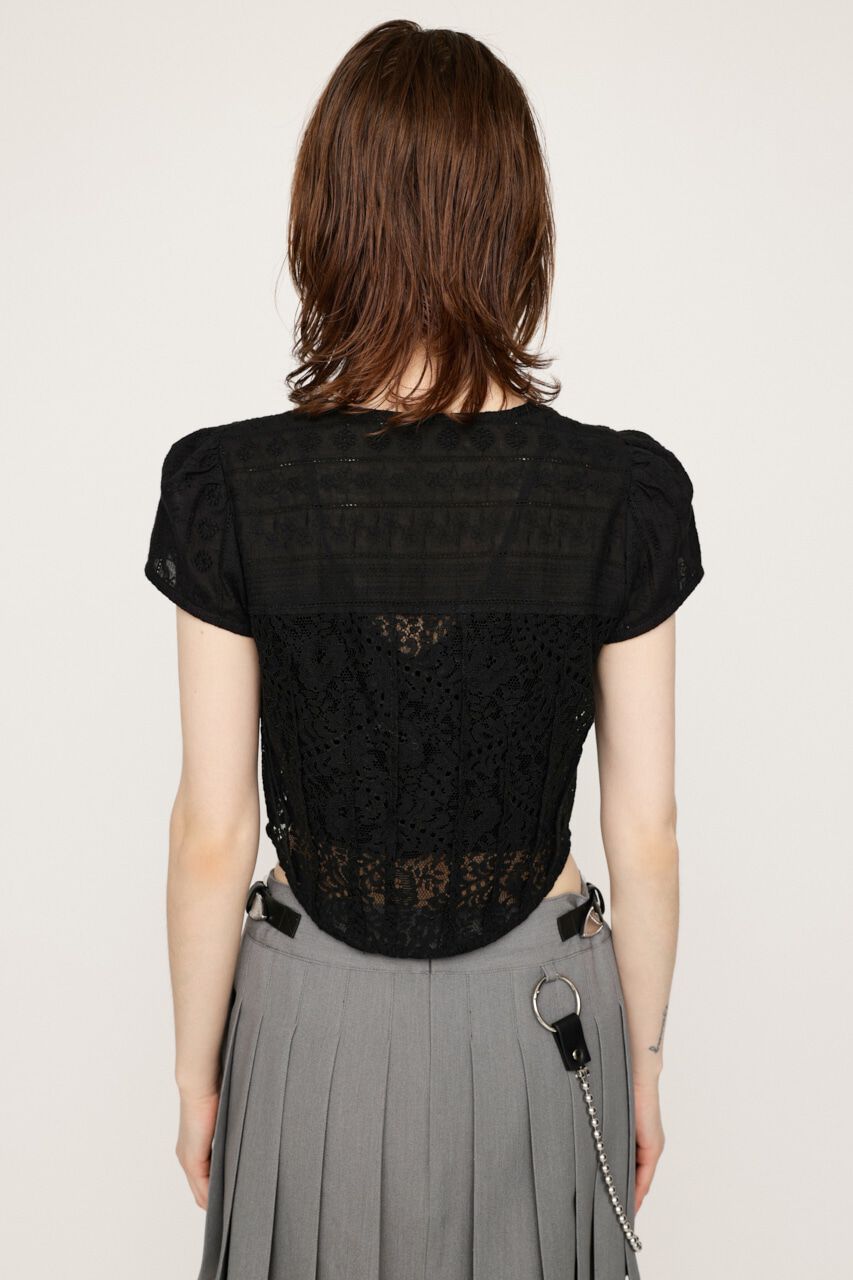 SLY「CAP SLEEVE ZIP LACE トップス」|シャツ・ブラウス|
