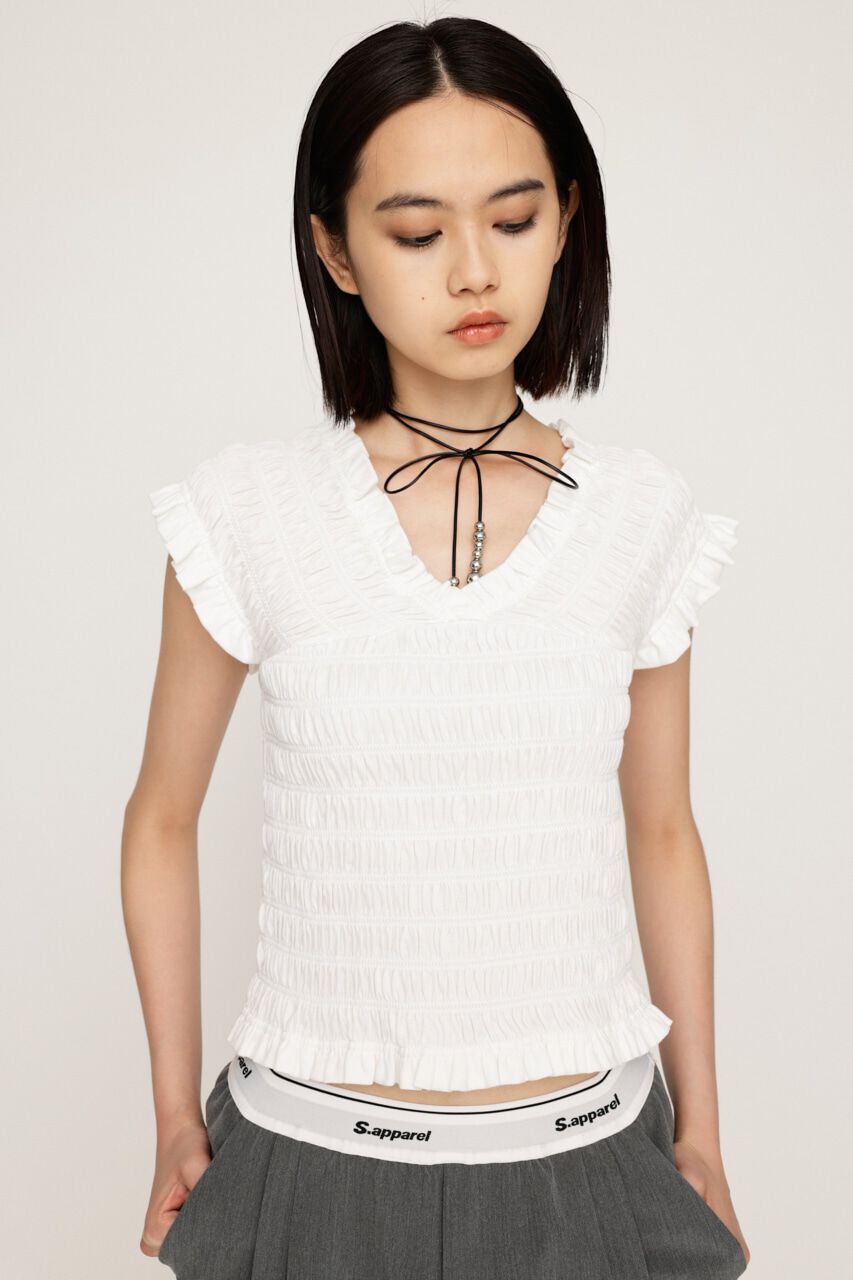 SLY「2WAY SHIRRING BUSTIER トップス」|タンクトップ|