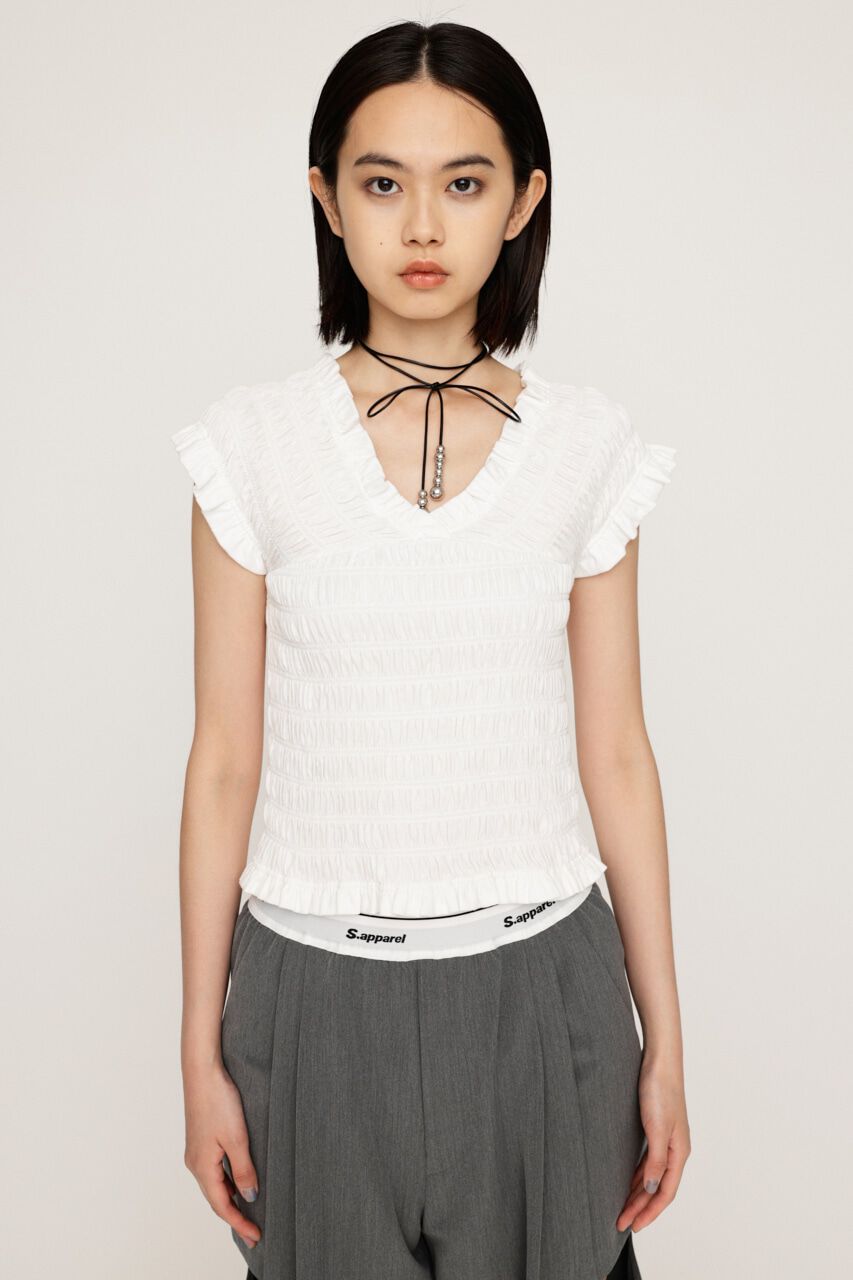 SLY「2WAY SHIRRING BUSTIER トップス」|タンクトップ|