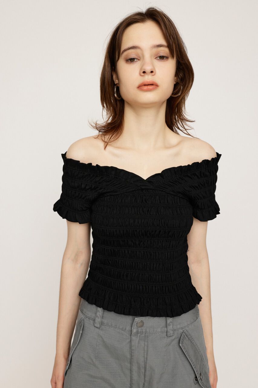 SLY「2WAY SHIRRING BUSTIER トップス」|タンクトップ|