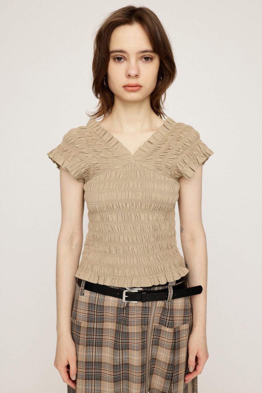 SLY「2WAY SHIRRING BUSTIER トップス」|タンクトップ|