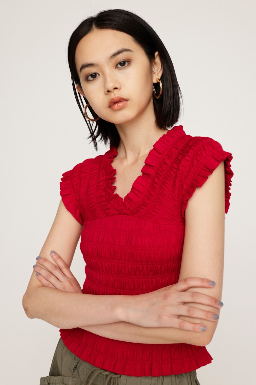 SLY「2WAY SHIRRING BUSTIER トップス」|タンクトップ|