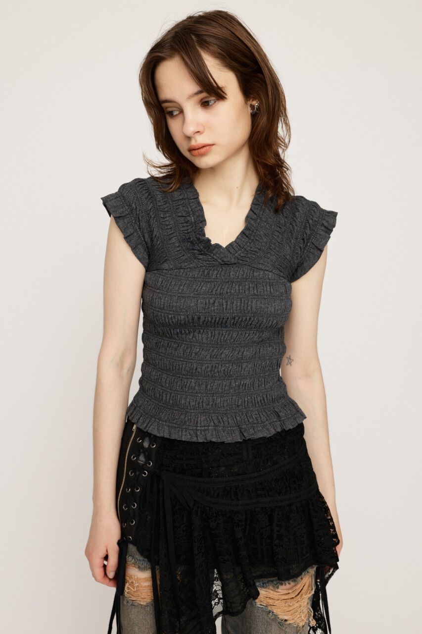 SLY「2WAY SHIRRING BUSTIER トップス」|タンクトップ|