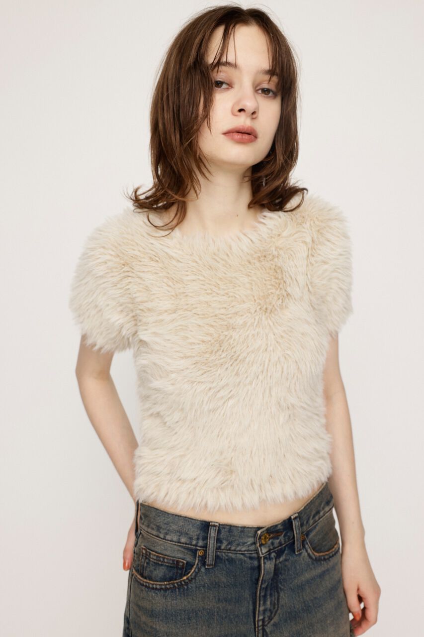 SLY「MIX SHAGGY TINY Tシャツ」|ニット・セーター|