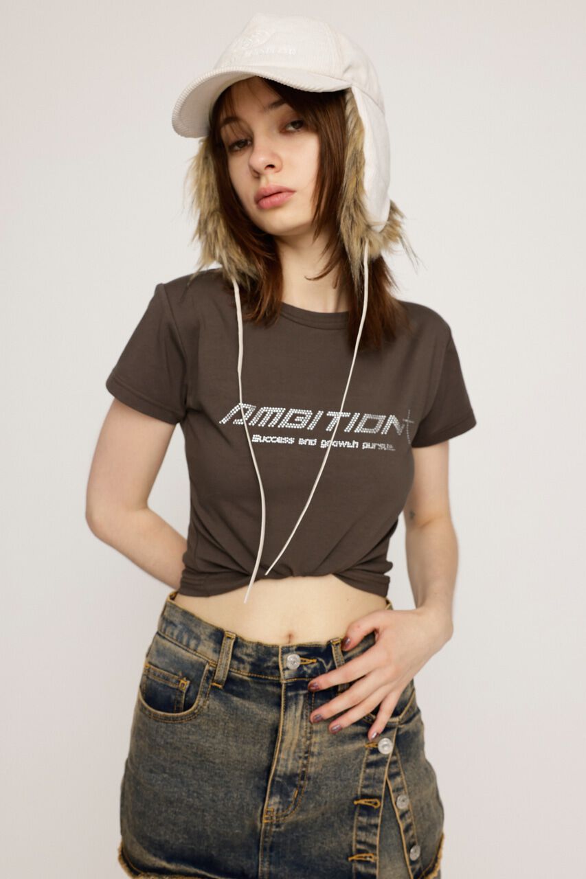 SLY「RHINESTONE COMPACT LOGO Tシャツ」|Tシャツ・カットソー|BRN