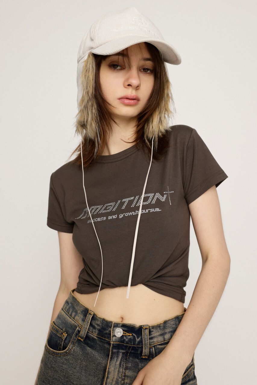 SLY「RHINESTONE COMPACT LOGO Tシャツ」|Tシャツ・カットソー|