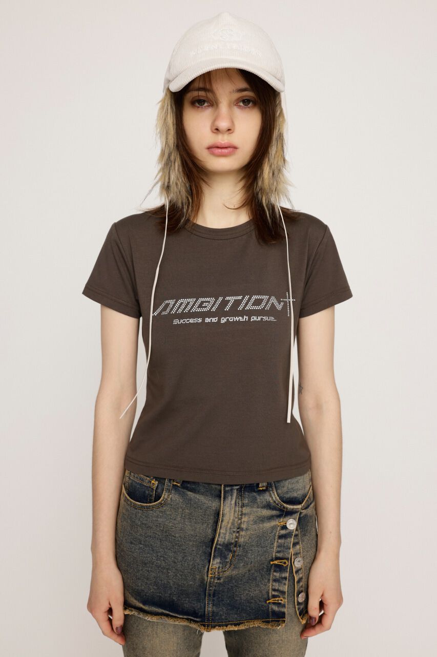 SLY「RHINESTONE COMPACT LOGO Tシャツ」|Tシャツ・カットソー|