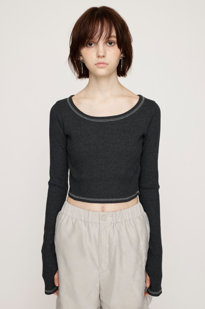 SLY「CUT RIB BASIC トップス」|Tシャツ・カットソー|