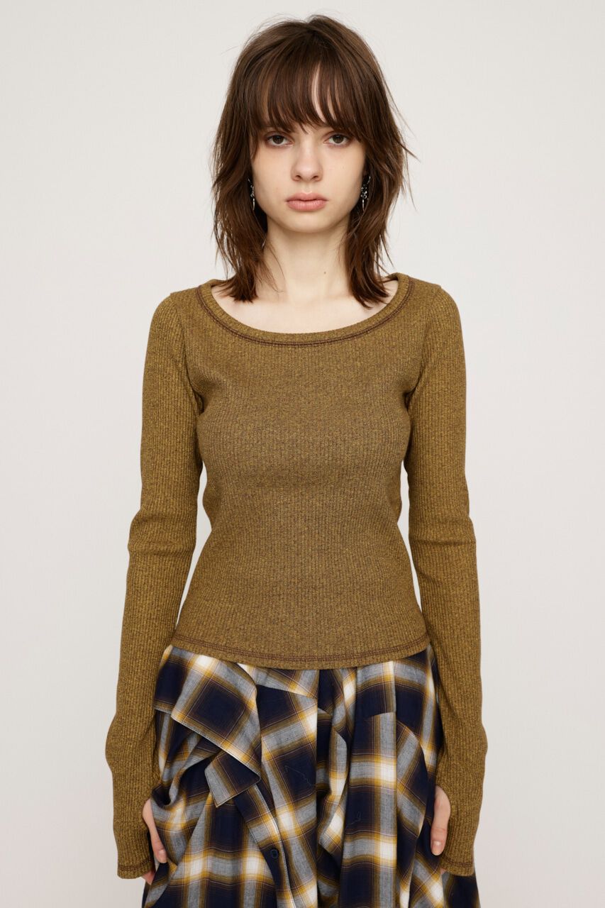SLY「CUT RIB BASIC トップス」|Tシャツ・カットソー|