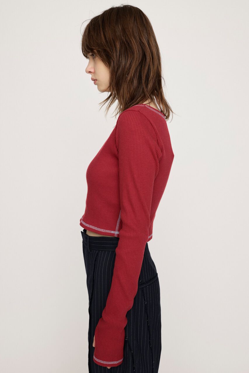 SLY「CUT RIB BASIC トップス」|Tシャツ・カットソー|