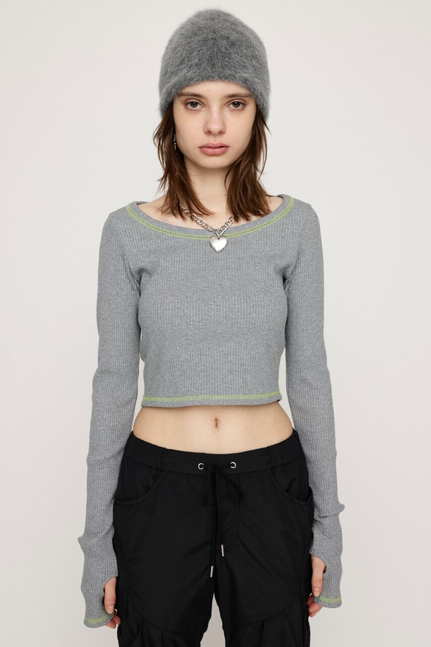 SLY「CUT RIB BASIC トップス」|Tシャツ・カットソー|