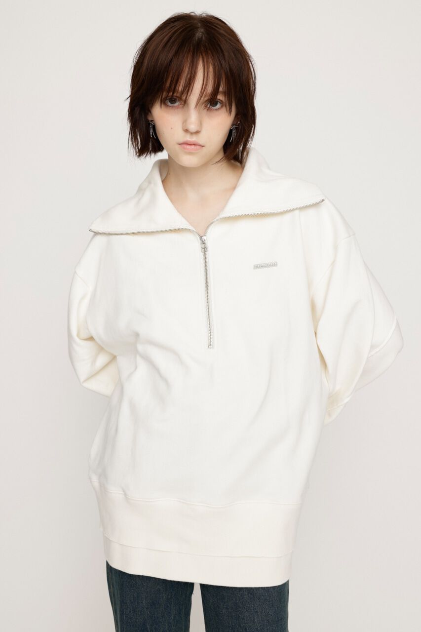 SLY「HALF ZIP LOGO OVER トップス」|Tシャツ・カットソー|