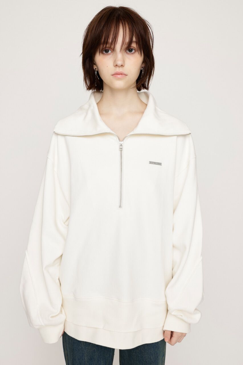 SLY「HALF ZIP LOGO OVER トップス」|Tシャツ・カットソー|