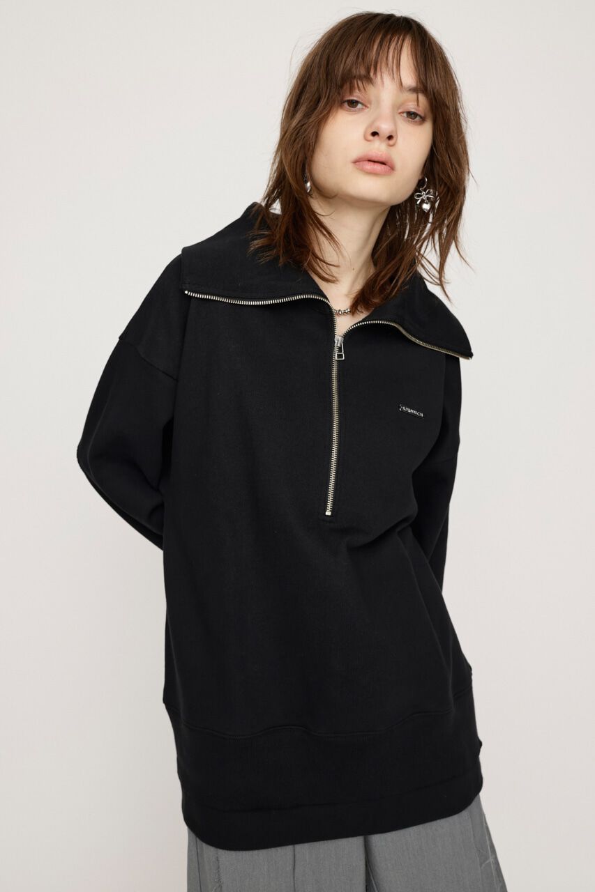 SLY「HALF ZIP LOGO OVER トップス」|Tシャツ・カットソー|
