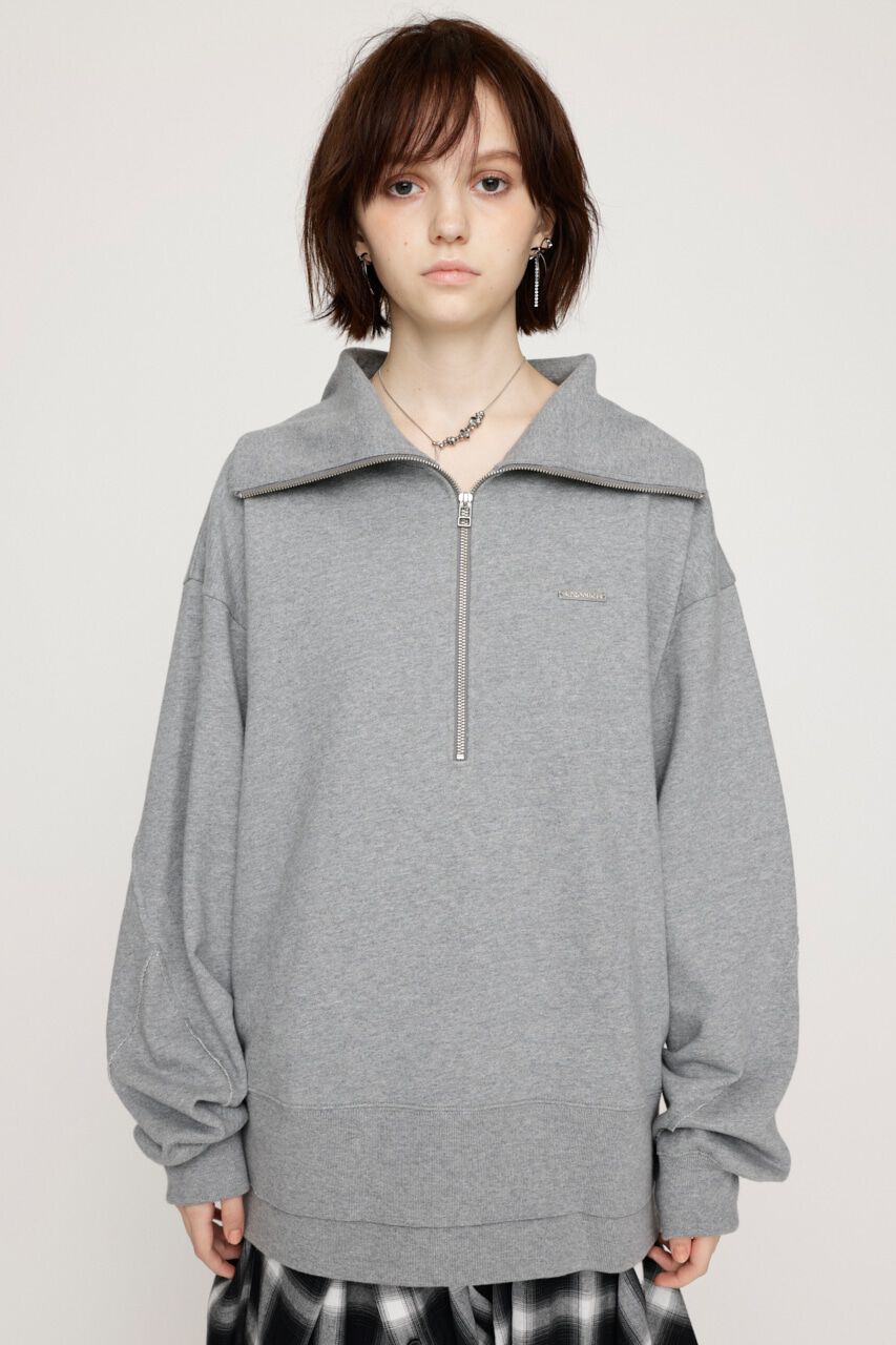 SLY「HALF ZIP LOGO OVER トップス」|Tシャツ・カットソー|