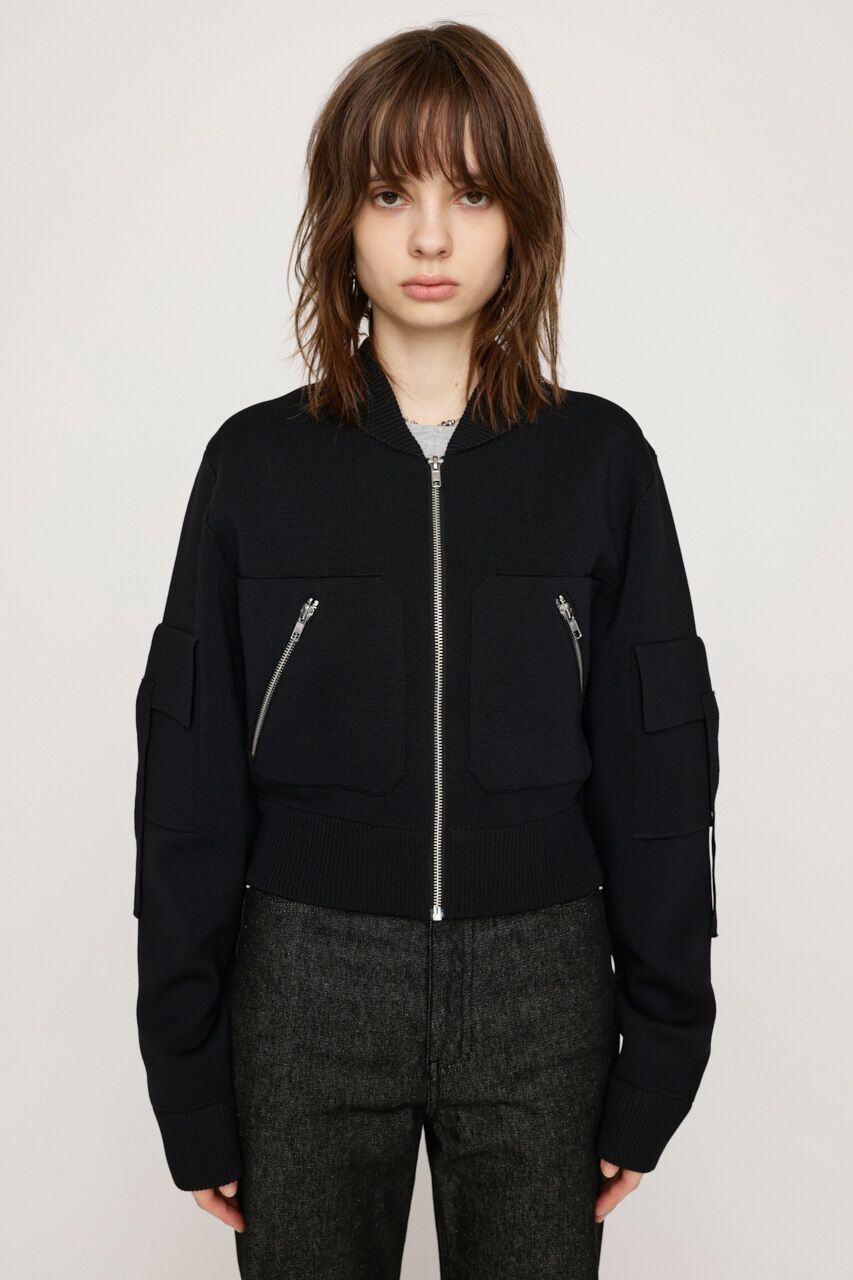 SLY「FINE TOUCH KNIT ブルゾン」|ブルゾン・スタジャン|