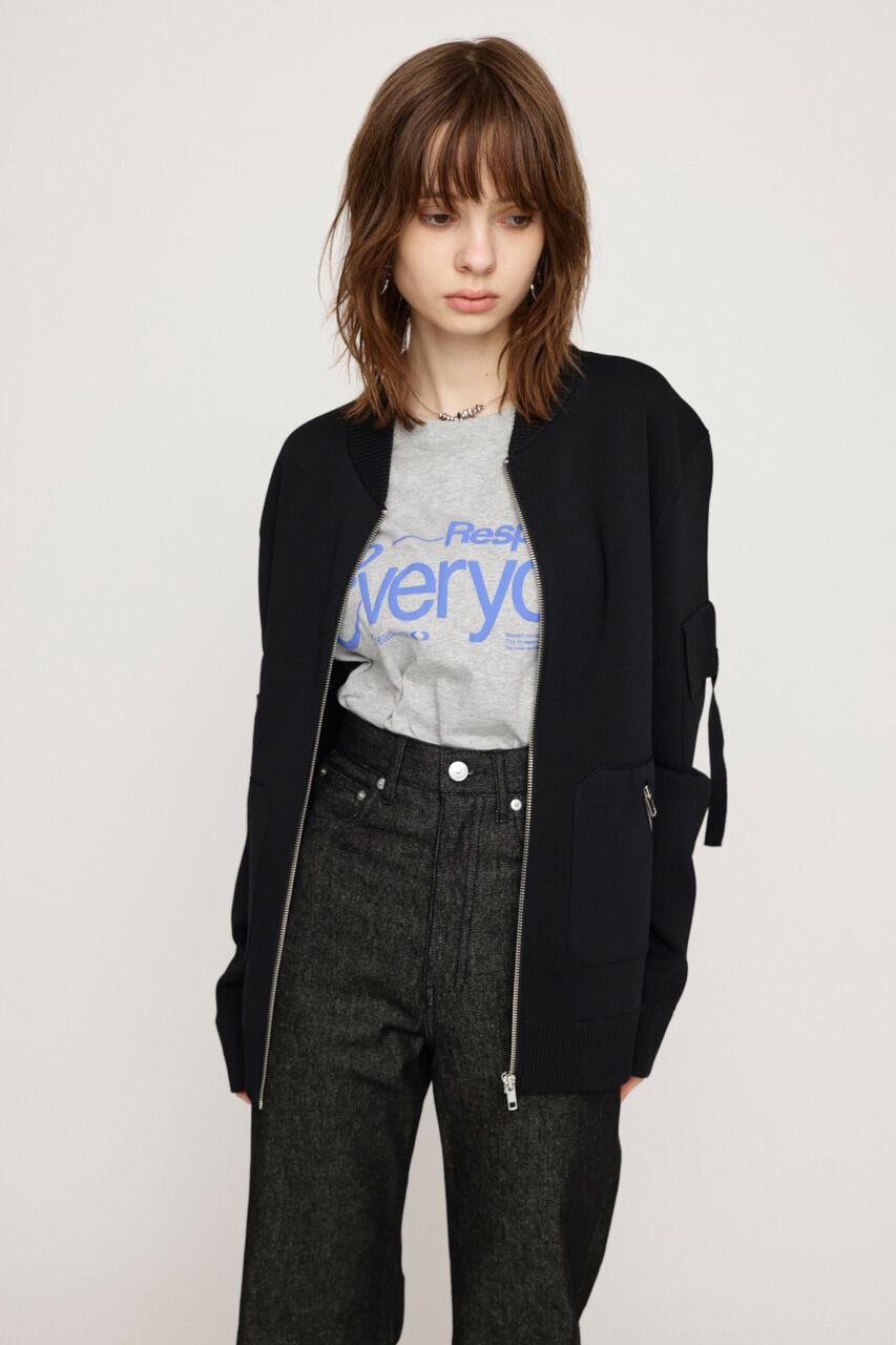 SLY「FINE TOUCH KNIT ブルゾン」|ブルゾン・スタジャン|