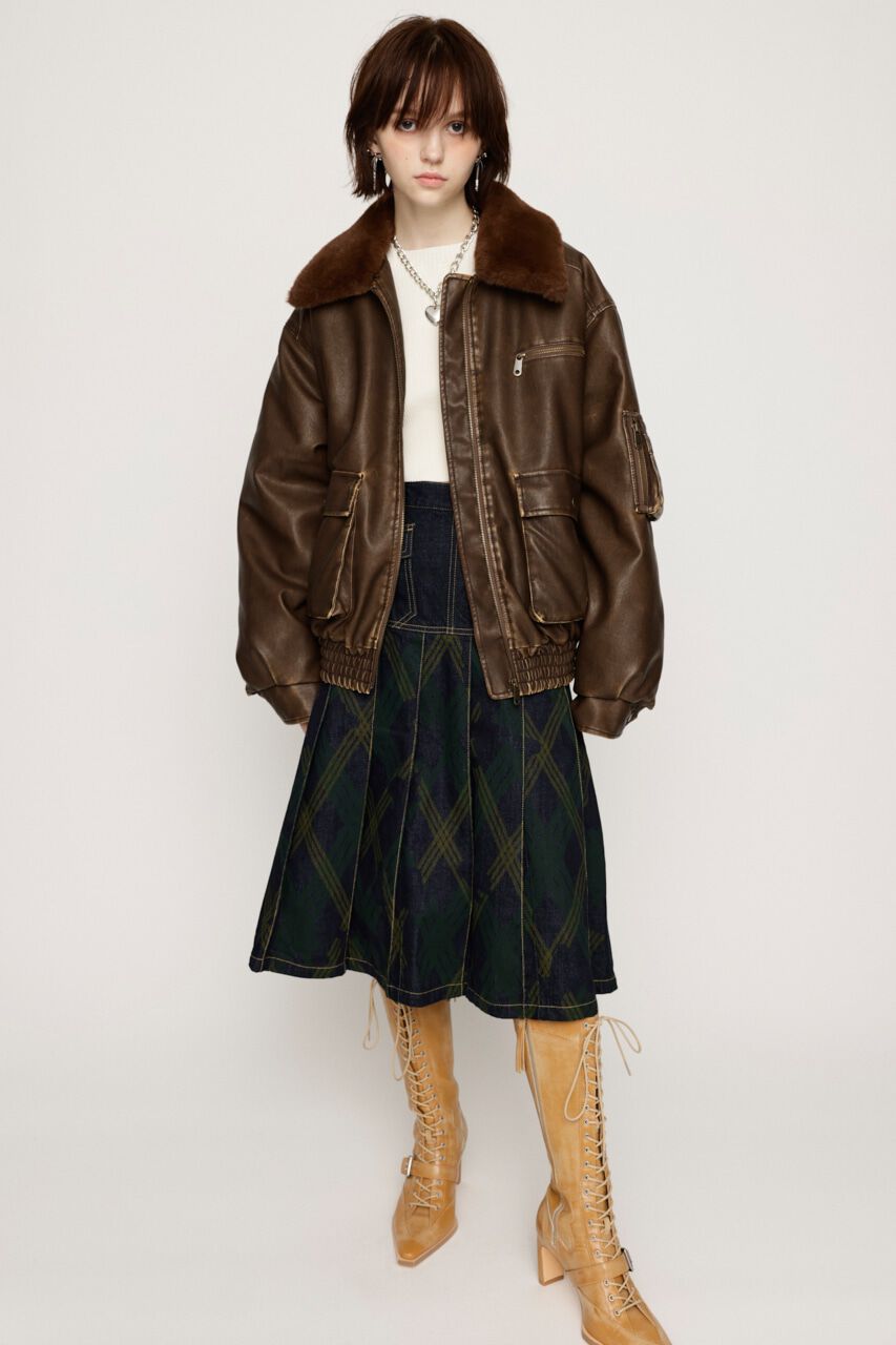 SLY「VINTAGE F／LEATHER S／ブルゾン」|ブルゾン・スタジャン|