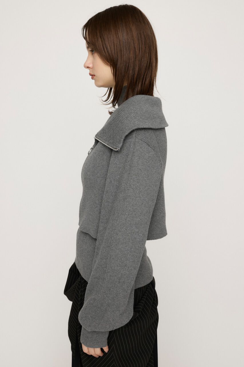 SLY「COLLAR ZIP CROP 2P トップス」|ニット・セーター|
