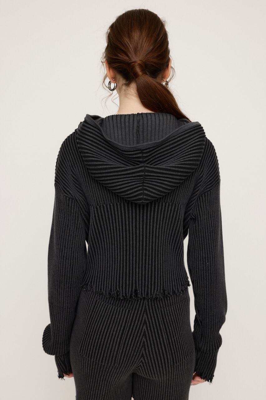 SLY「CRUSH KNIT HOODIE」|カーディガン|