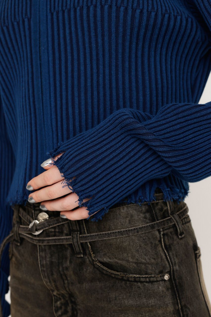 SLY「CRUSH KNIT HOODIE」|カーディガン|