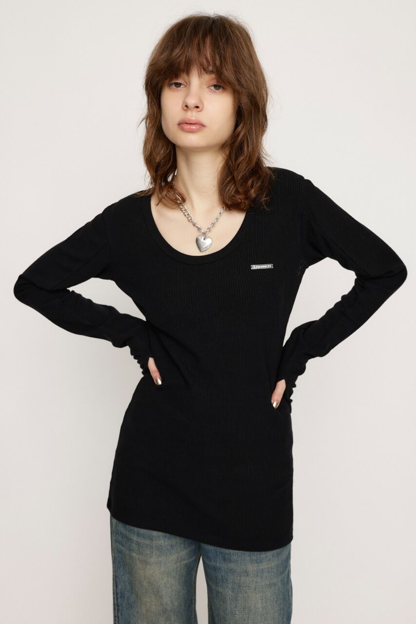 SLY「METAL PLATE BASIC トップス」|Tシャツ・カットソー|BLK