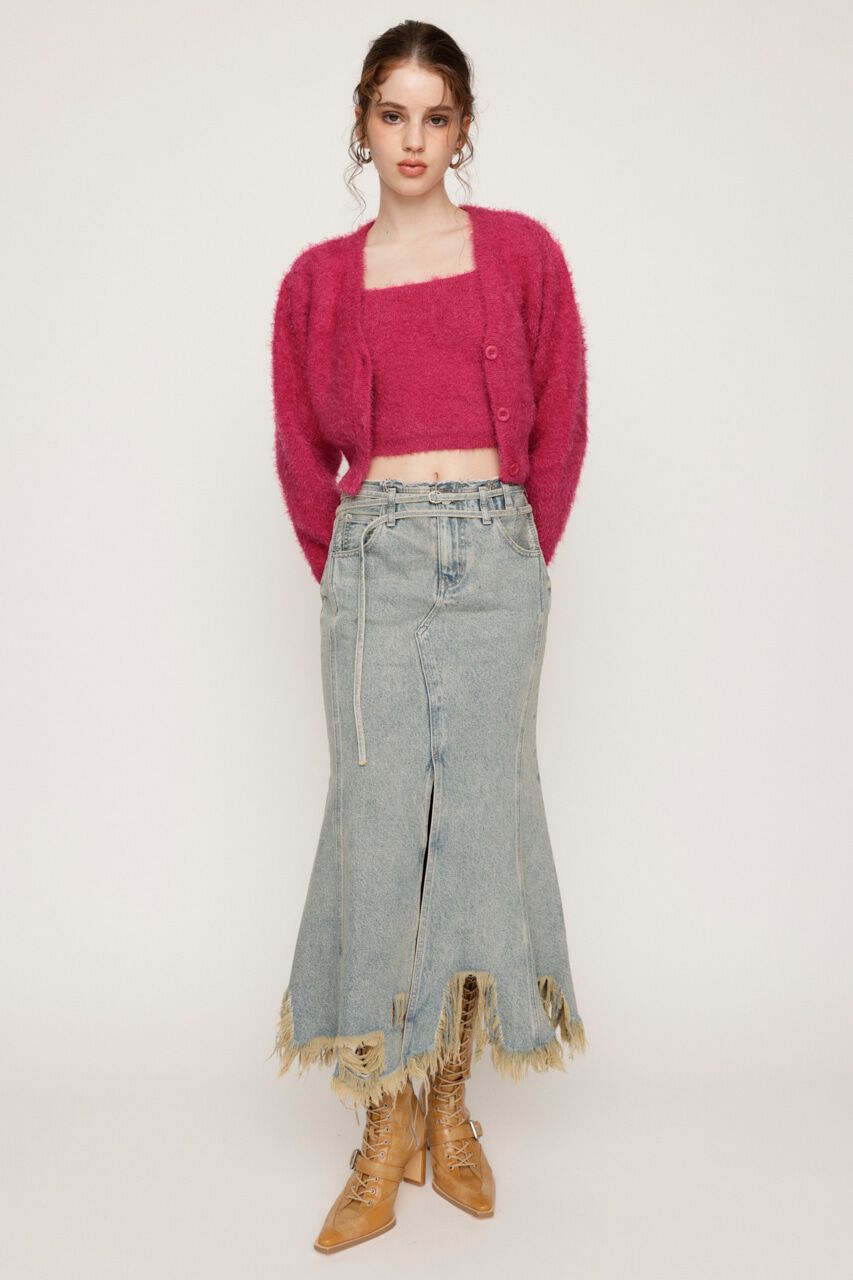 SLY「SHAGGY V／N CROP カーディガン」|カーディガン|