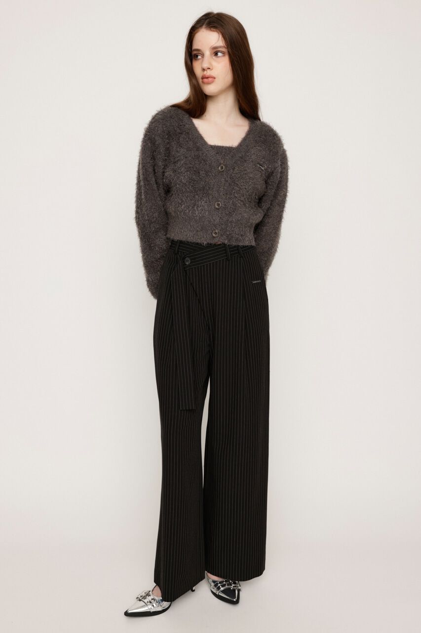 SLY「SHAGGY V／N CROP カーディガン」|カーディガン|