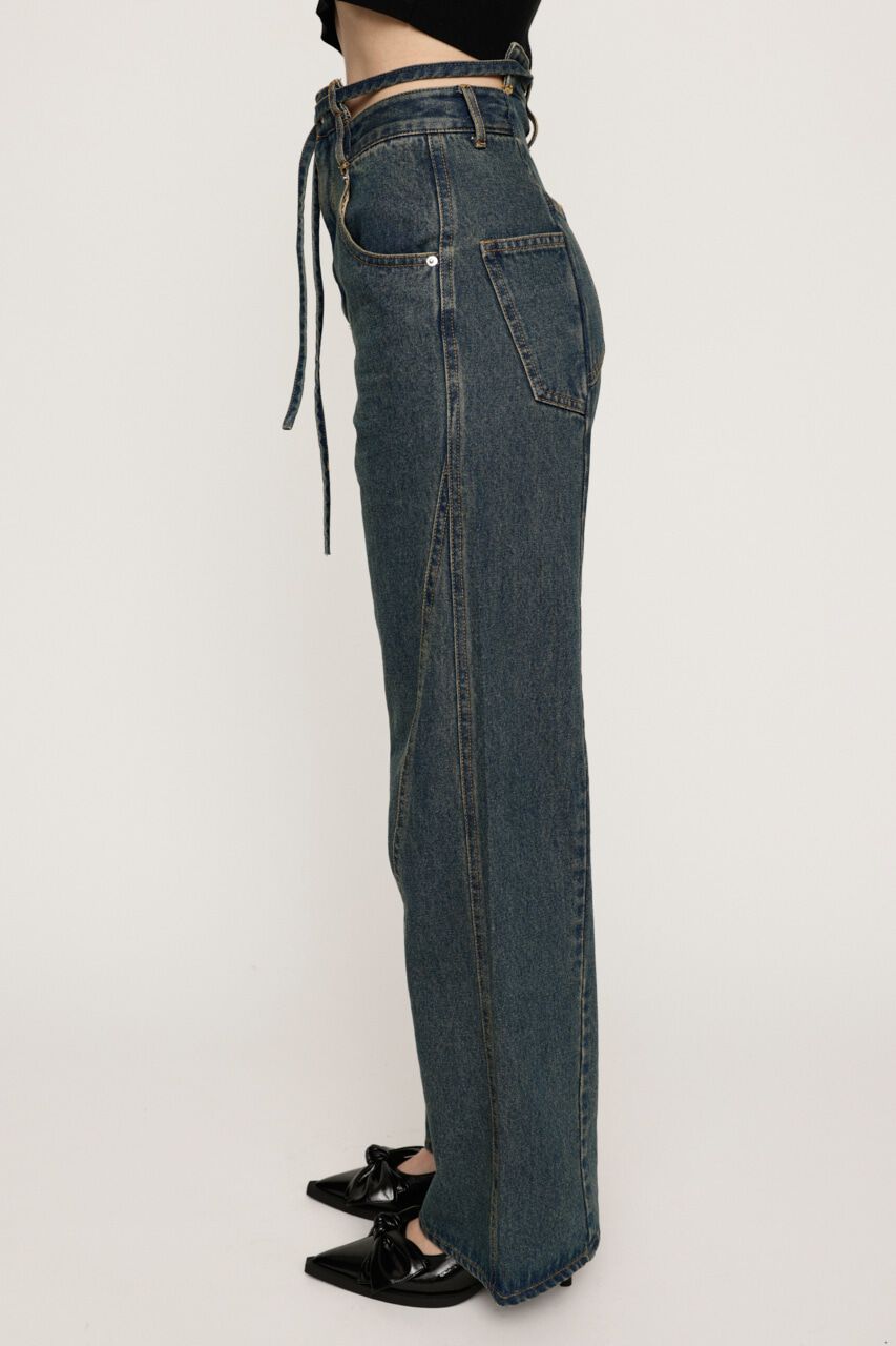 SLY「CUT OFF WAIST STRAIGHT パンツ」|デニム|